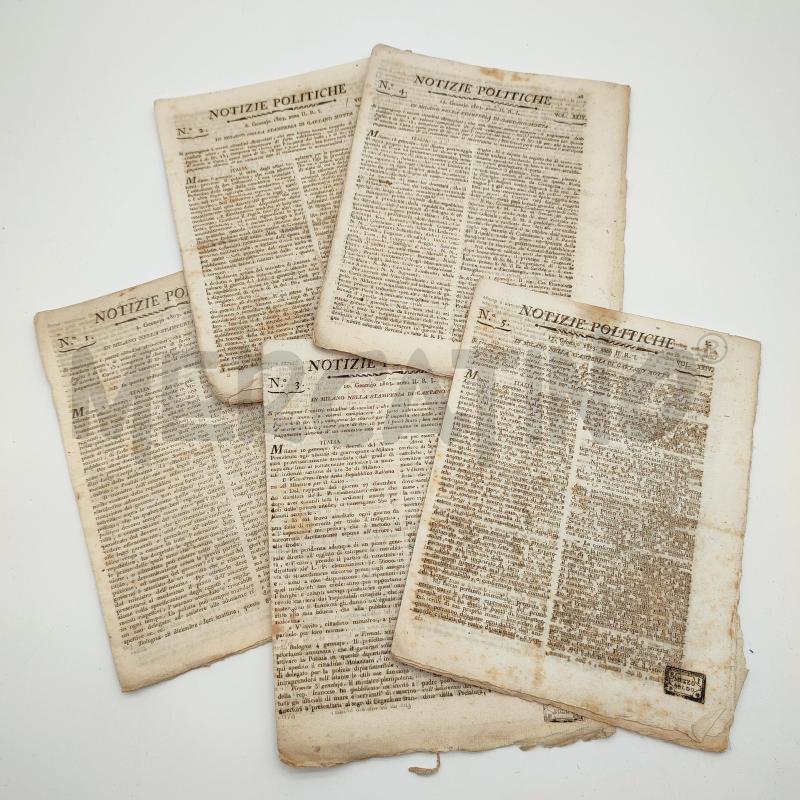 NOTIZIE POLITICHE 1803 GIORNALI ANTICHI 5PZ | Mercatino dell'Usato Corbetta 1