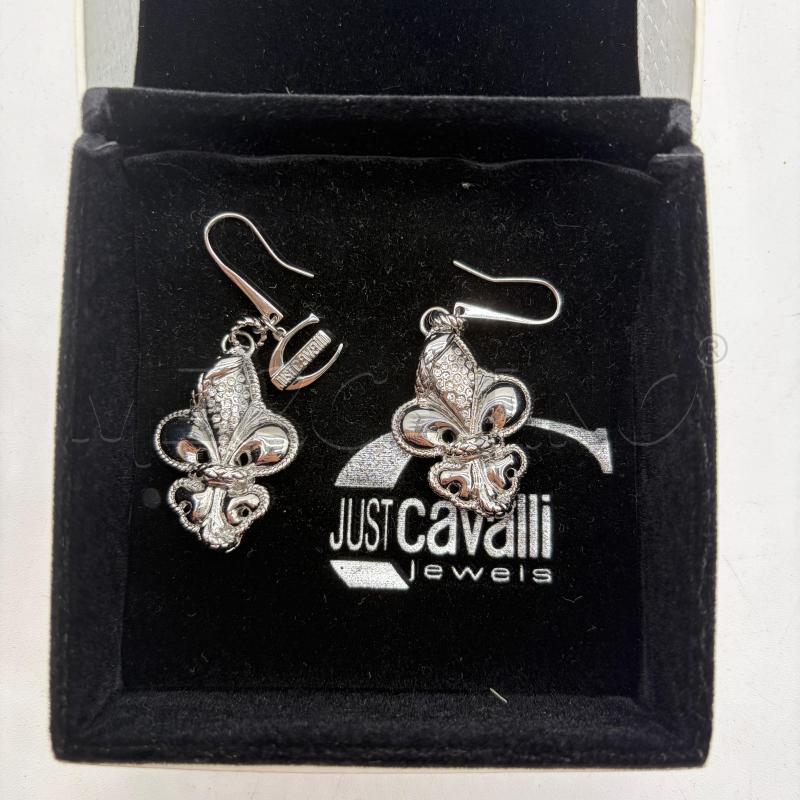 ORECCHINI JUST CAVALLI STEMMA STRASS PENDENTE LOGO | Mercatino dell'Usato Corbetta 1