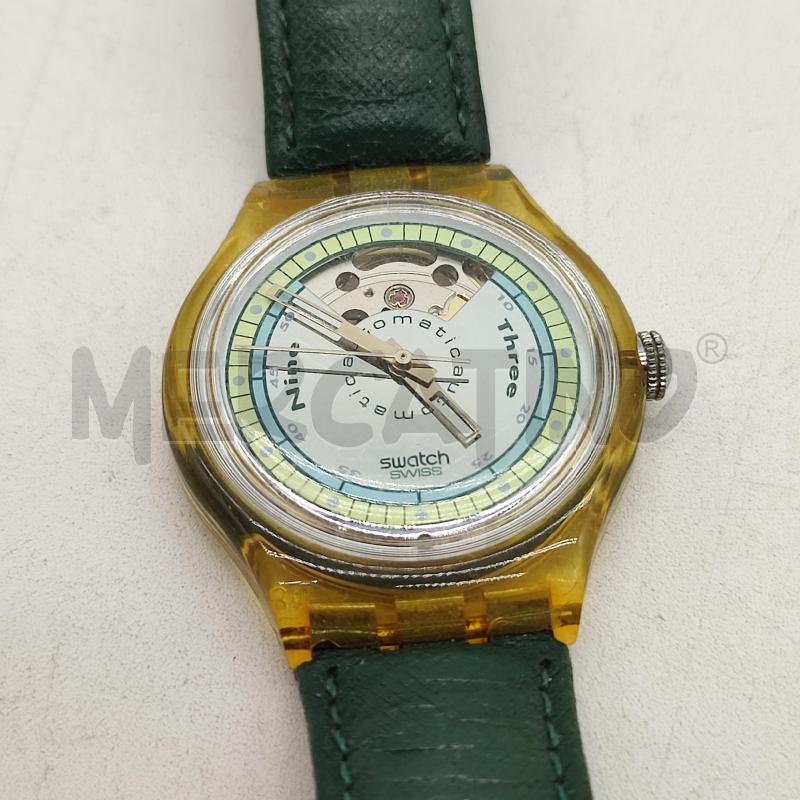 OROLOGIO SWATCH AUTOMATICO CASSA GIALLA CINT VERDE | Mercatino dell'Usato Corbetta 2