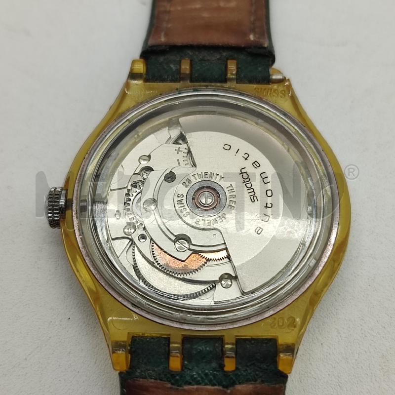 OROLOGIO SWATCH AUTOMATICO CASSA GIALLA CINT VERDE | Mercatino dell'Usato Corbetta 3