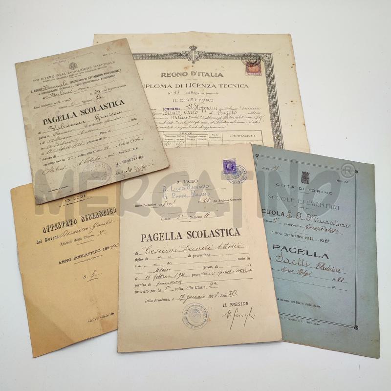 PAGELLE E DIPLOMI PRIMI 900 | Mercatino dell'Usato Corbetta 1