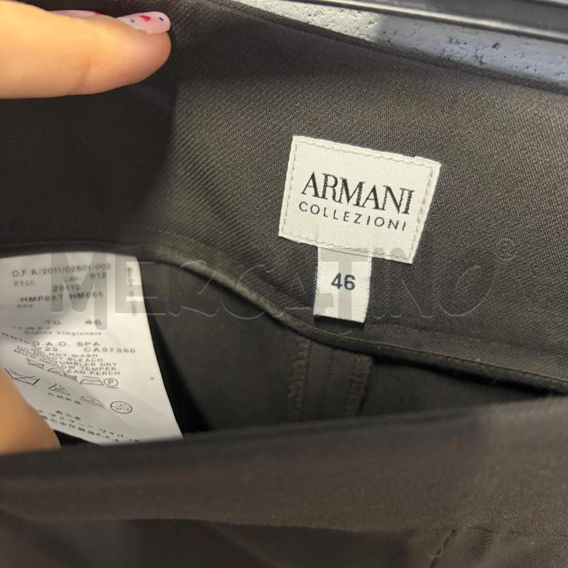 PANTALONE DONNA ARMANI COLLEZIONI GRIGIO LANA DRITTO ZIP LATO | Mercatino dell'Usato Corbetta 2