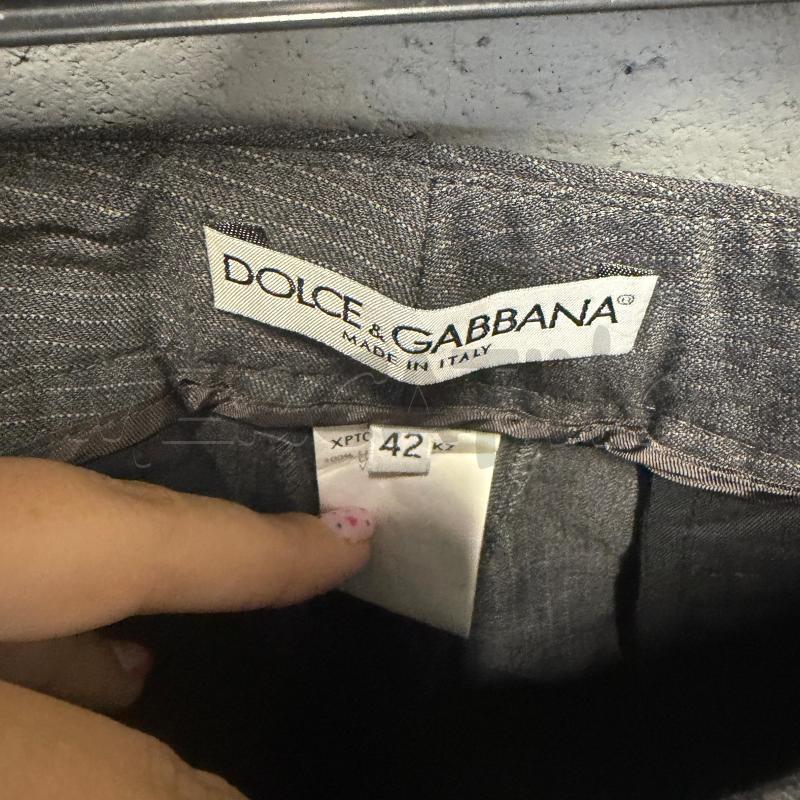 PANTALONE DONNA DOLCE & GABBANA GRIGIO GESSATO ZAMPA LANA VERGINE | Mercatino dell'Usato Corbetta 2