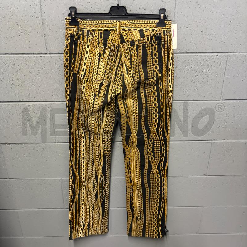 PANTALONE DONNA ROBERTO CAVALLI NERO CATENE DORATE DENIM | Mercatino dell'Usato Corbetta 4