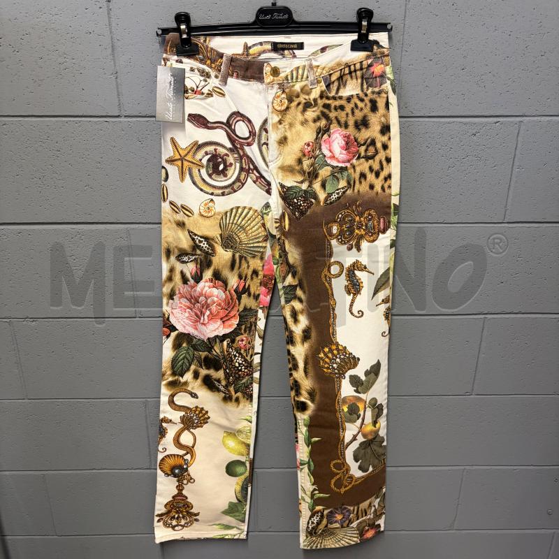 PANTALONE DONNA ROBERTO CAVALLI SERPENTI CONCHIGLIE FIORI INS LEOP  | Mercatino dell'Usato Corbetta 1