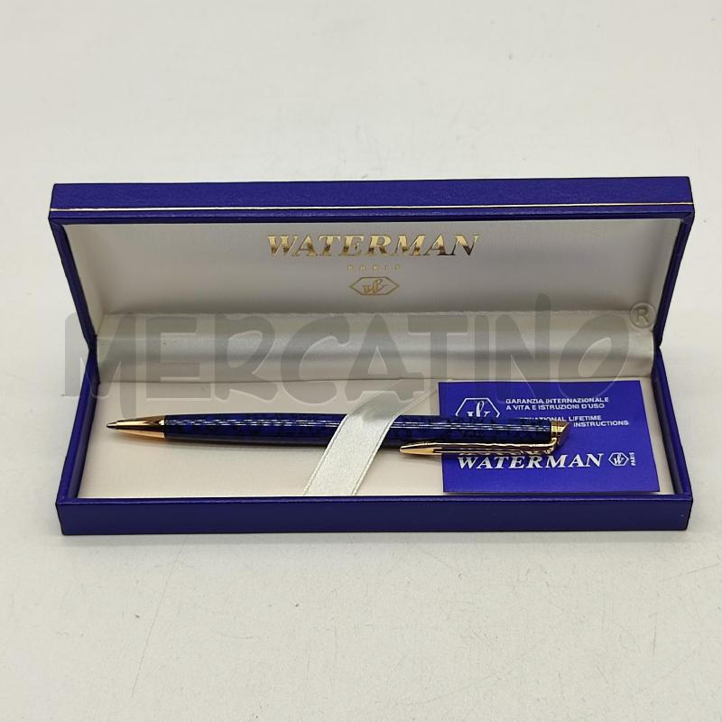 PENNA A SFERA WATERMAN BLU MARMORIZZATA | Mercatino dell'Usato Corbetta 1
