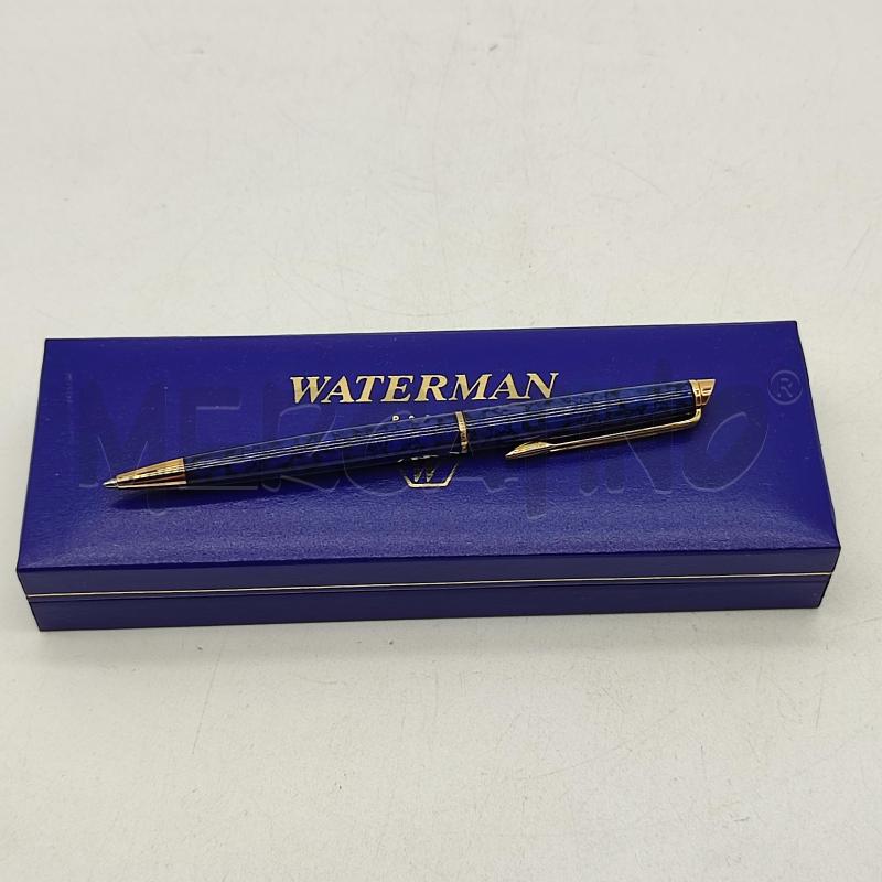 PENNA A SFERA WATERMAN BLU MARMORIZZATA | Mercatino dell'Usato Corbetta 2