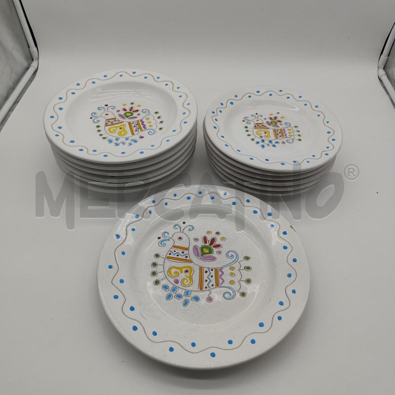 PIATTI PZ. 6+6+SOTTOP SARDARTIS PAVONCELLA | Mercatino dell'Usato Corbetta 1