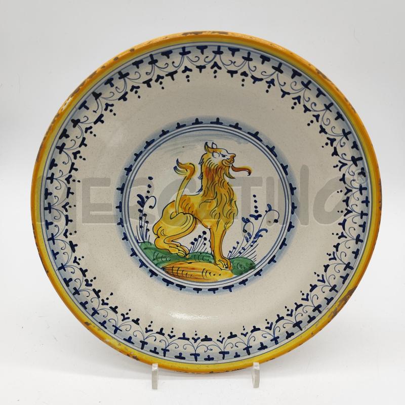 PIATTO MAIOLICA DECORO LEONE ALATO | Mercatino dell'Usato Corbetta 1