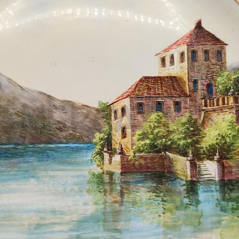 PIATTO S.C.RICHARD GRANDE DIP. A MANO CASOLARE SUL LAGO | Mercatino dell'Usato Corbetta 2