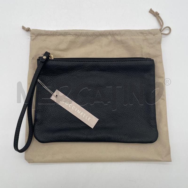 POCHETTE COCCINELLE NERO PELLE LACCIO MANO | Mercatino dell'Usato Corbetta 1