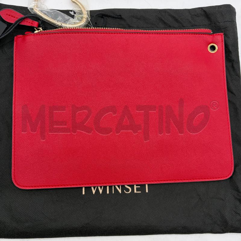 POCHETTE TWINSET ROSSO GRANDE MOSCHETTONE CUORE DORATO | Mercatino dell'Usato Corbetta 3