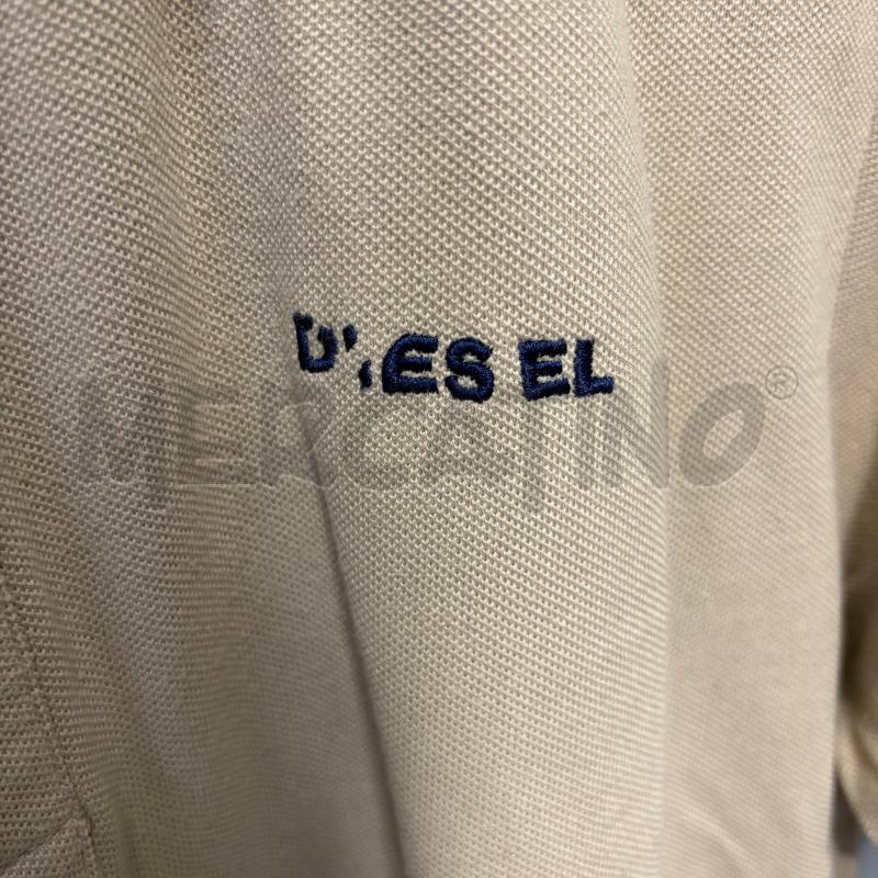 POLO UOMO DIESEL ECRU BORDI BLU PIQUE | Mercatino dell'Usato Corbetta 3
