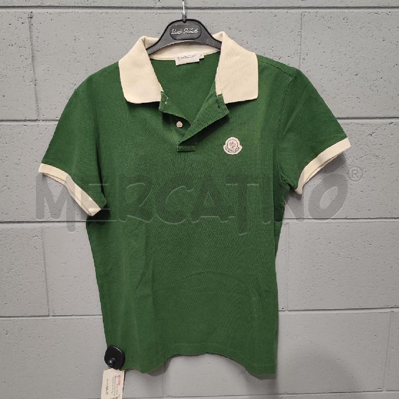 POLO UOMO MONCLER VERDE PIQUE INS PANNA | Mercatino dell'Usato Corbetta 1