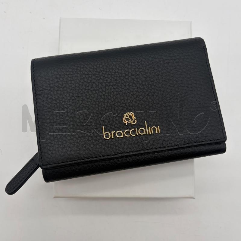 PORTAFOGLIO BRACCIALINI NERO MART LOGO DORATO  | Mercatino dell'Usato Corbetta 1