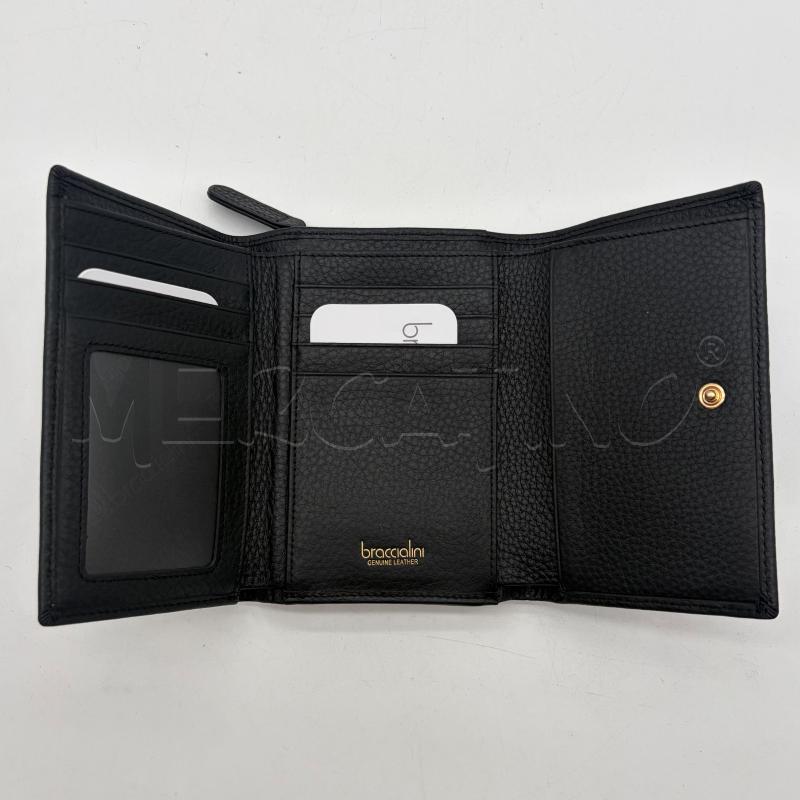 PORTAFOGLIO BRACCIALINI NERO MART LOGO DORATO  | Mercatino dell'Usato Corbetta 4