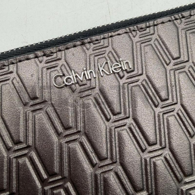 PORTAFOGLIO CALVIN KLEIN GRIGIO BRUNITO LUNGO TRAMA ROMBI | Mercatino dell'Usato Corbetta 2