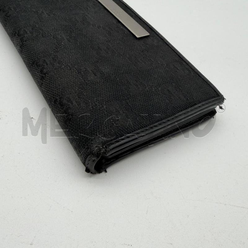 PORTAFOGLIO GUCCI NERO CANVAS LUNGO BORDI PELLE | Mercatino dell'Usato Corbetta 3