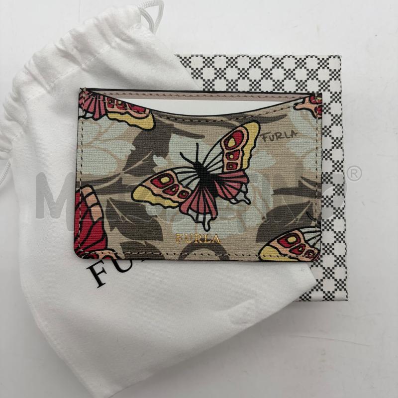 PORTATESSERE FURLA ECRU FARFALLA FIORI | Mercatino dell'Usato Corbetta 1