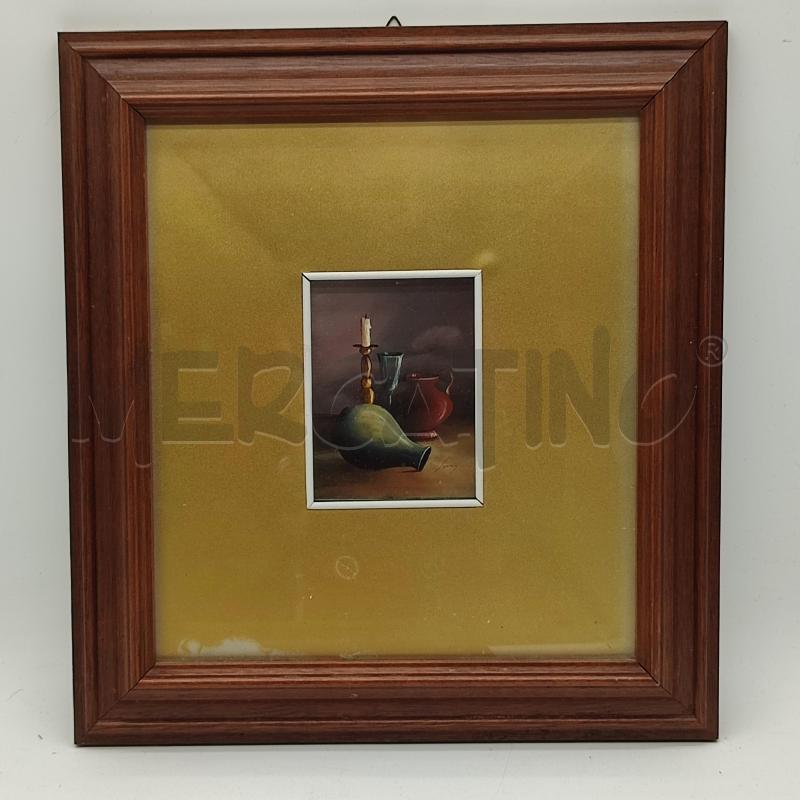 QUADRO 8.5X12 NATURA MORTA CON BROCCA E CANDELA | Mercatino dell'Usato Corbetta 1