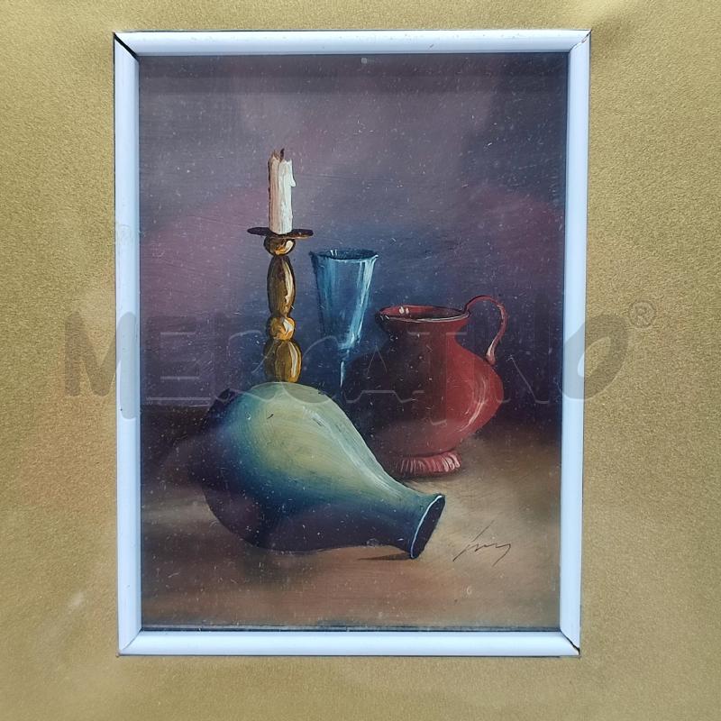 QUADRO 8.5X12 NATURA MORTA CON BROCCA E CANDELA | Mercatino dell'Usato Corbetta 2