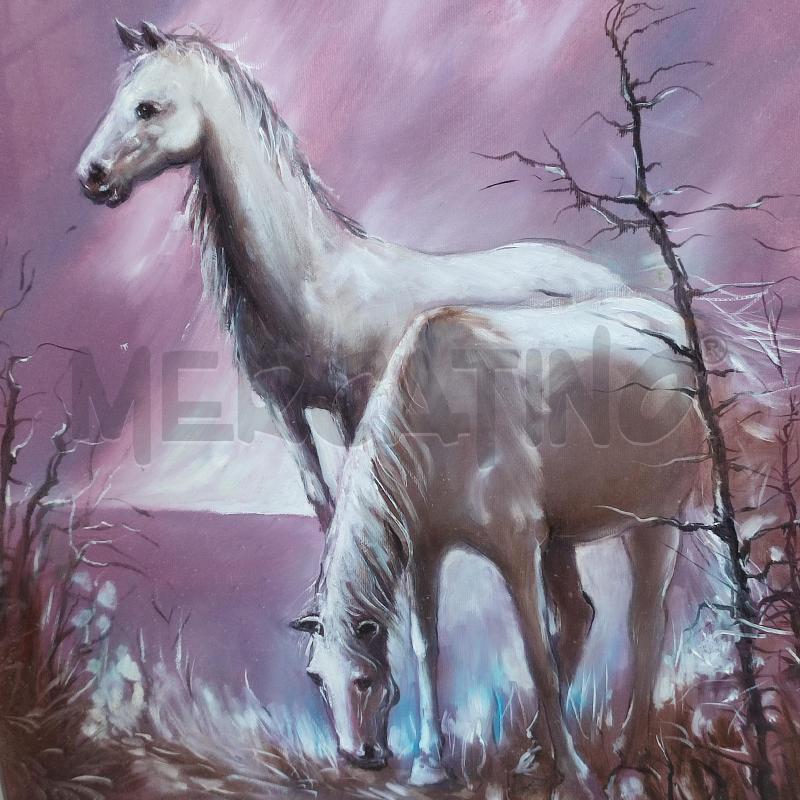 QUADRO A. OTTAVIANI 2 CAVALLI BIANCHI | Mercatino dell'Usato Corbetta 3