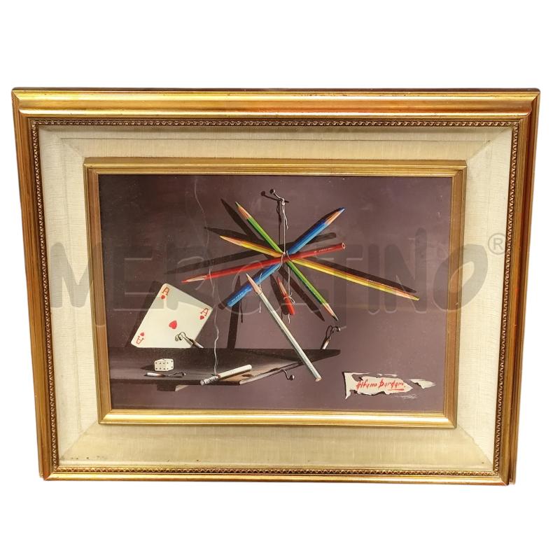 QUADRO ALFANO DARDARI COMPOSIZIONE DI MATITE | Mercatino dell'Usato Corbetta 1