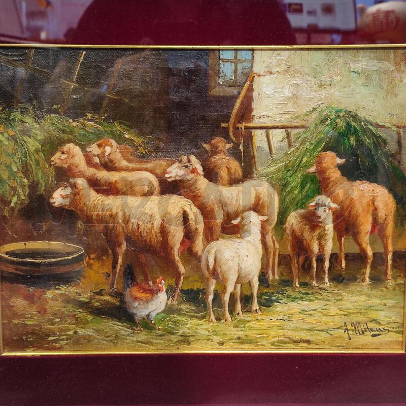 QUADRO ANTONIO MILONE PECORE OLIO SU TELA | Mercatino dell'Usato Corbetta 2