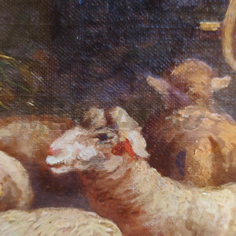 QUADRO ANTONIO MILONE PECORE OLIO SU TELA | Mercatino dell'Usato Corbetta 5