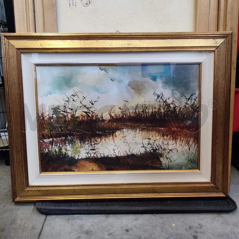 QUADRO LAGHETTO FOGLIE SCURE | Mercatino dell'Usato Corbetta 1