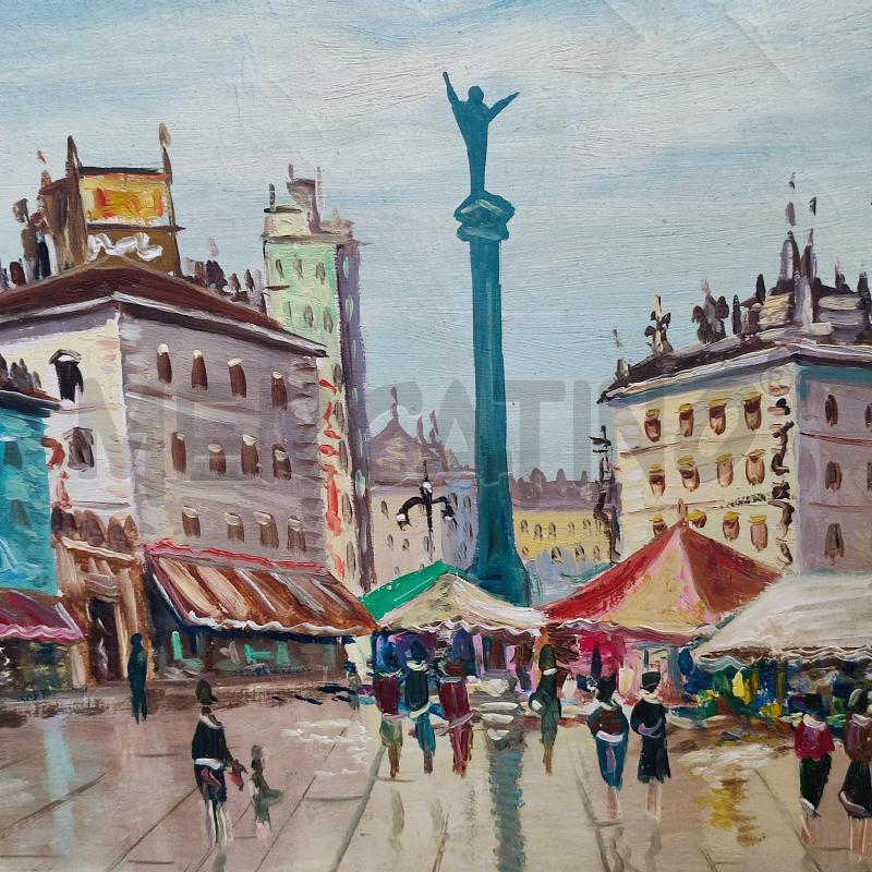 QUADRO MARIANO MORENO PIAZZA CON PERSONE | Mercatino dell'Usato Corbetta 3