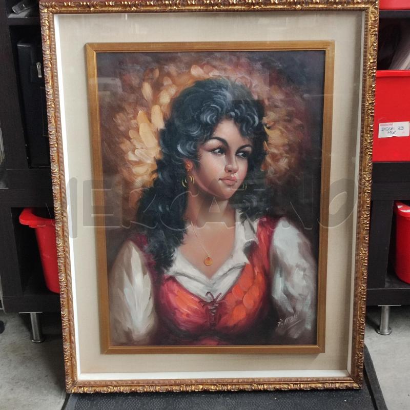 QUADRO R.VITALE RITRATTO DONNA CON CIONDOLO | Mercatino dell'Usato Corbetta 1