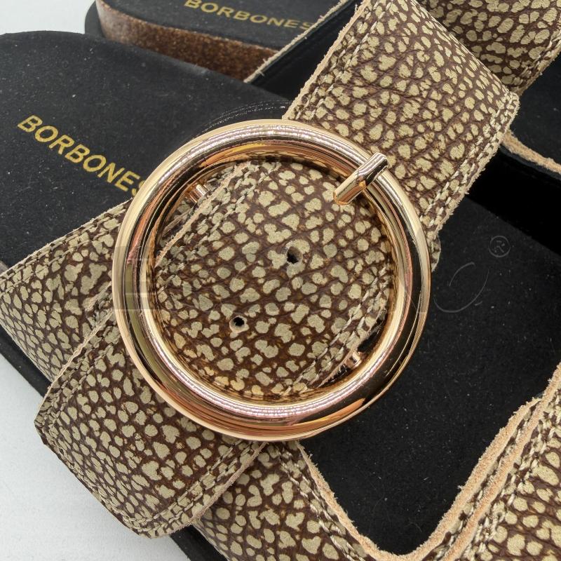 SANDALI DONNA BORBONESE DOPPIA FASCIA MACULATO MARR/ECRU | Mercatino dell'Usato Corbetta 4