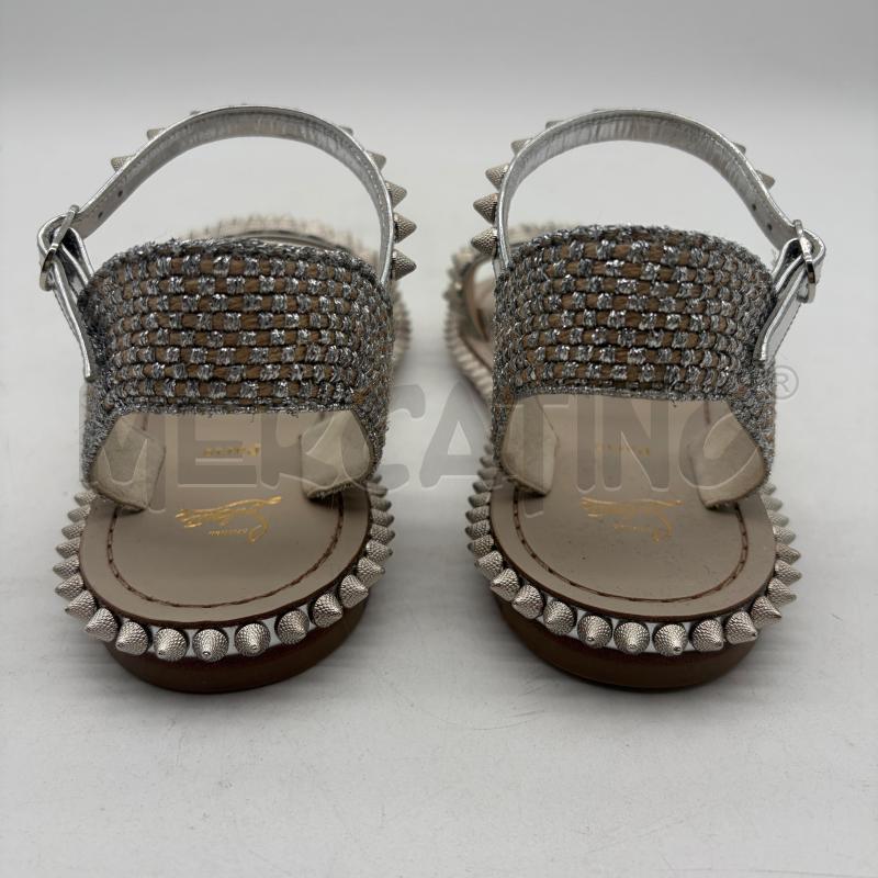 SANDALI DONNA CHRISTIAN LOUBOUTIN FASCIA BORCHIE RETRO PAGLIA INTRECCI | Mercatino dell'Usato Corbetta 3