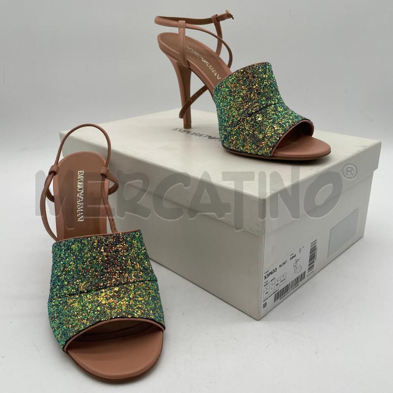 SANDALI DONNA EMPORIO ARMANI NUDE FASCIA GLITTER  | Mercatino dell'Usato Corbetta 1