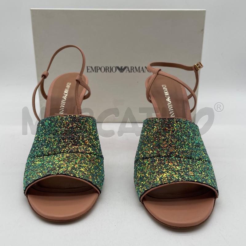 SANDALI DONNA EMPORIO ARMANI NUDE FASCIA GLITTER  | Mercatino dell'Usato Corbetta 2