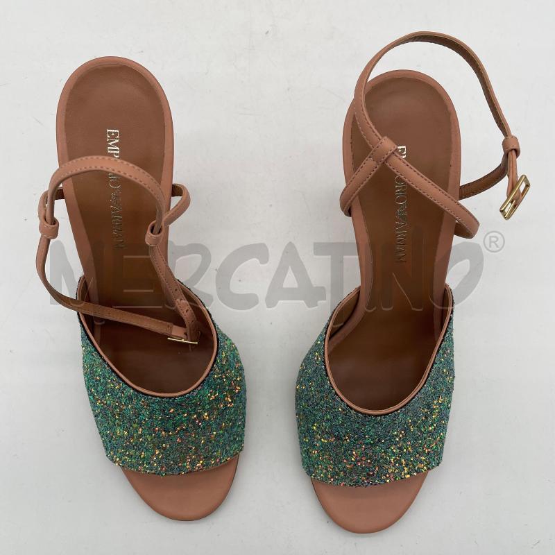SANDALI DONNA EMPORIO ARMANI NUDE FASCIA GLITTER  | Mercatino dell'Usato Corbetta 3