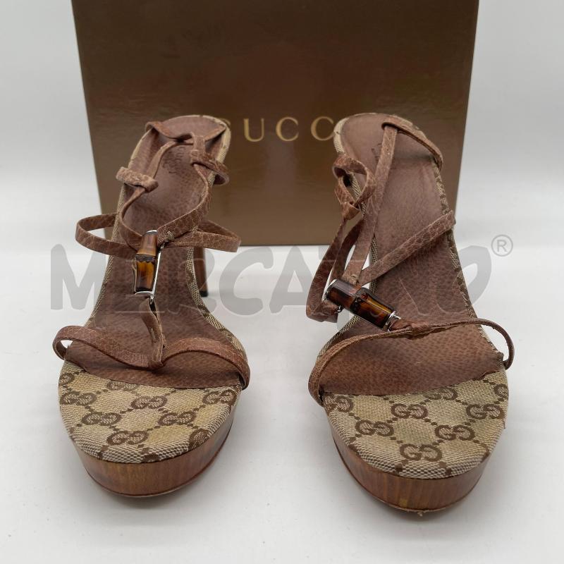 SANDALI DONNA GUCCI TELA MONOGRAM BEIGE BAMBOO N 42 | Mercatino dell'Usato Corbetta 2