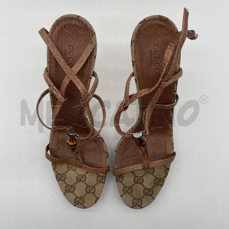 SANDALI DONNA GUCCI TELA MONOGRAM BEIGE BAMBOO N 42 | Mercatino dell'Usato Corbetta 3