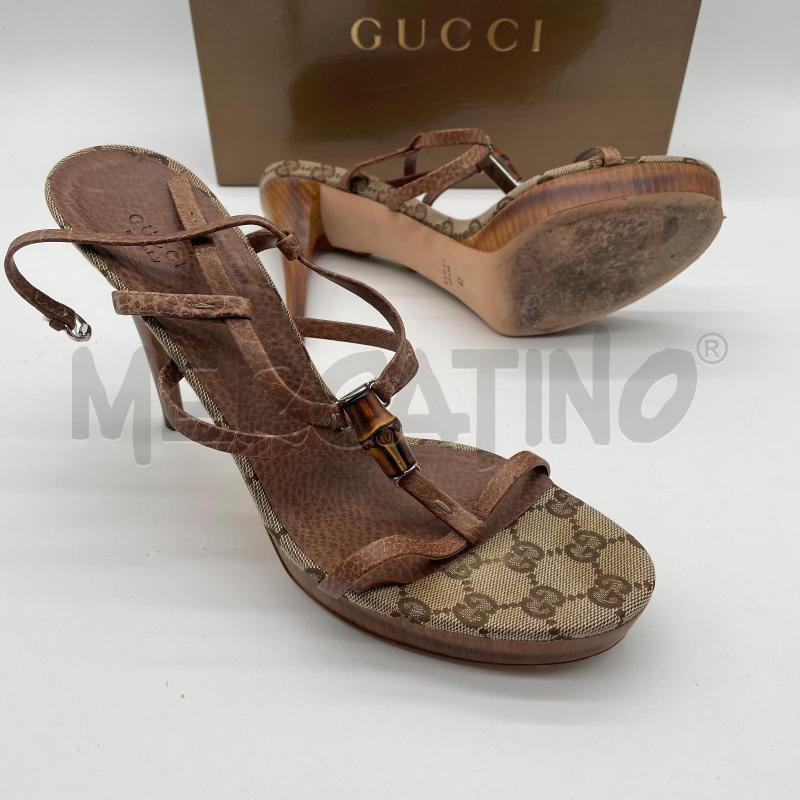 SANDALI DONNA GUCCI TELA MONOGRAM BEIGE BAMBOO N 42 | Mercatino dell'Usato Corbetta 5