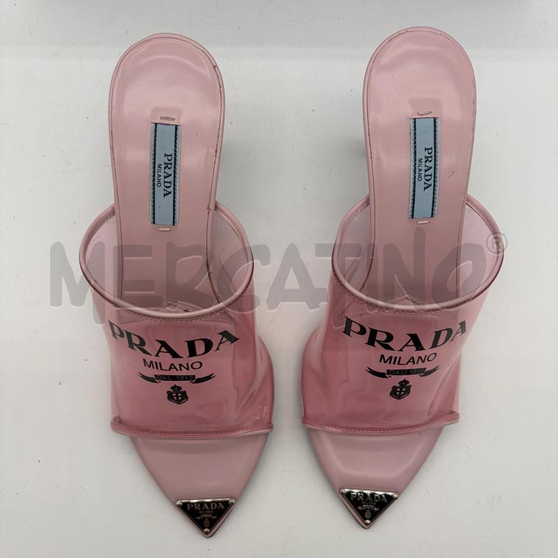 SANDALI DONNA PRADA PLEX LOGO ROSA TACCO PUNTA LOGO | Mercatino dell'Usato Corbetta 3