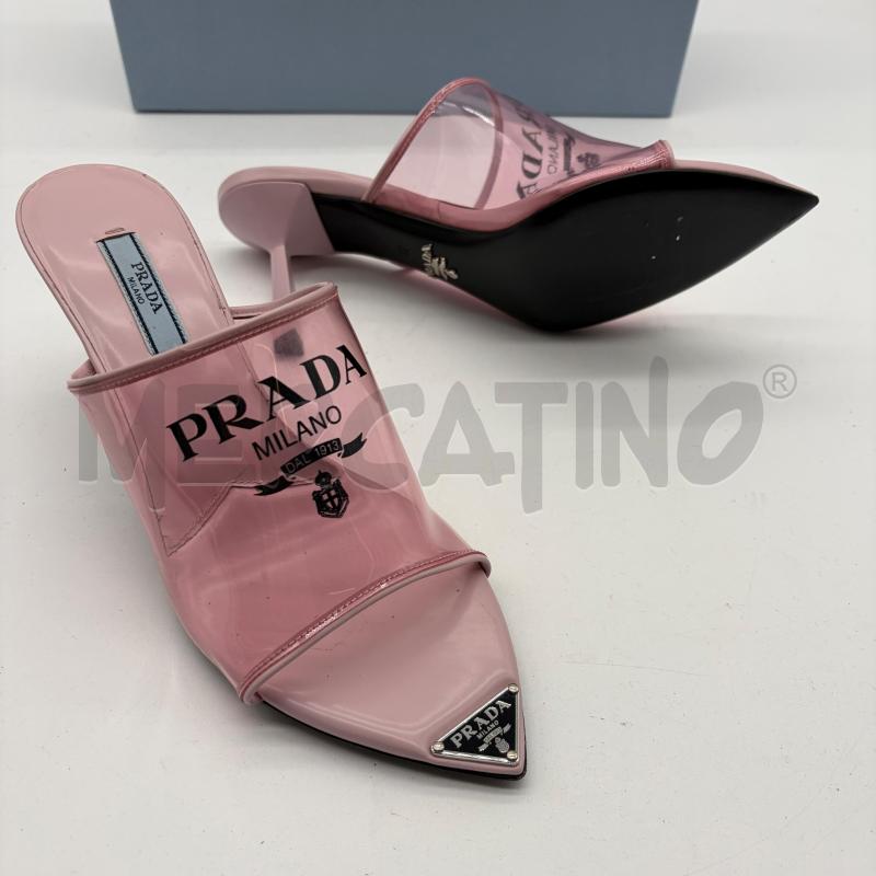 SANDALI DONNA PRADA PLEX LOGO ROSA TACCO PUNTA LOGO | Mercatino dell'Usato Corbetta 5