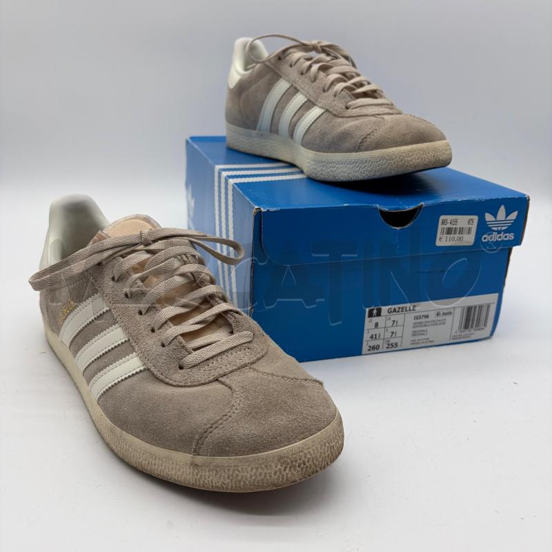 SCARPE ADIDAS GAZELLE BIANCO/TORTORA SCAM  | Mercatino dell'Usato Corbetta 1