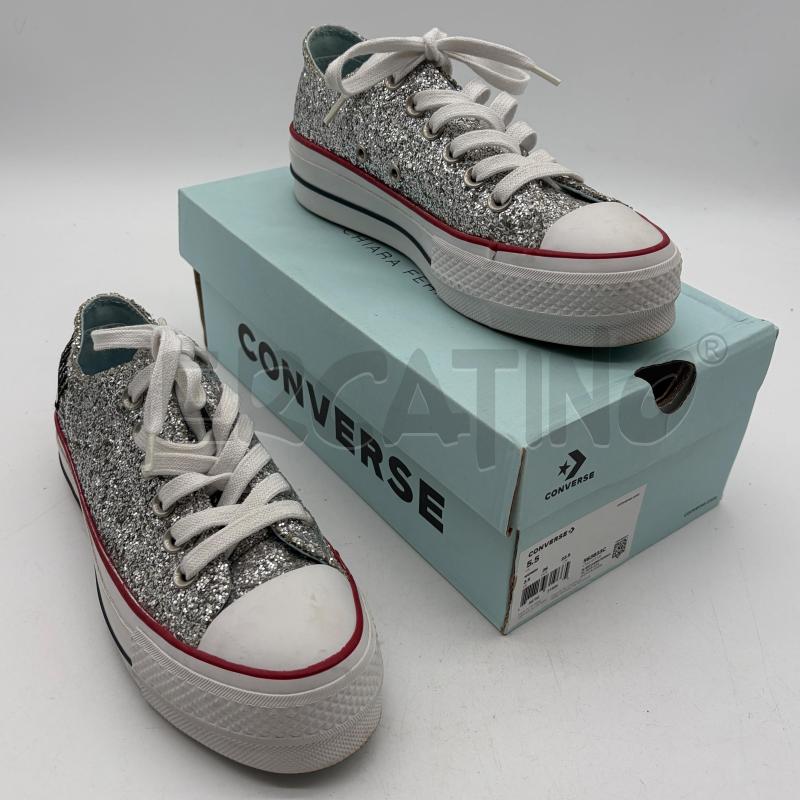SCARPE DONNA CONVERSE X CHIARA FERRAGNI GLITTER SILVER LOGO | Mercatino dell'Usato Corbetta 1