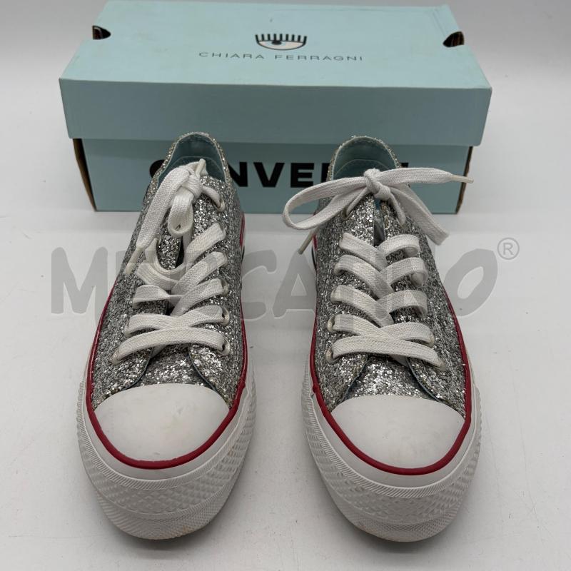SCARPE DONNA CONVERSE X CHIARA FERRAGNI GLITTER SILVER LOGO | Mercatino dell'Usato Corbetta 2