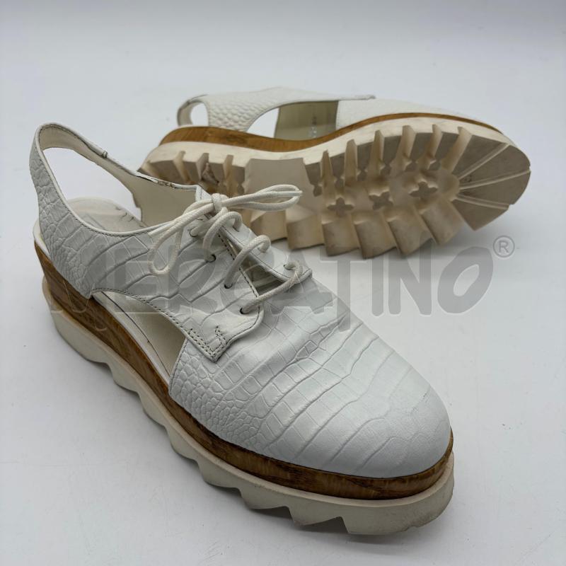 SCARPE DONNA CULT BIANCO ST COCCO SUOLA LEGNO/CARRARMATO APERTE DIETRO | Mercatino dell'Usato Corbetta 5