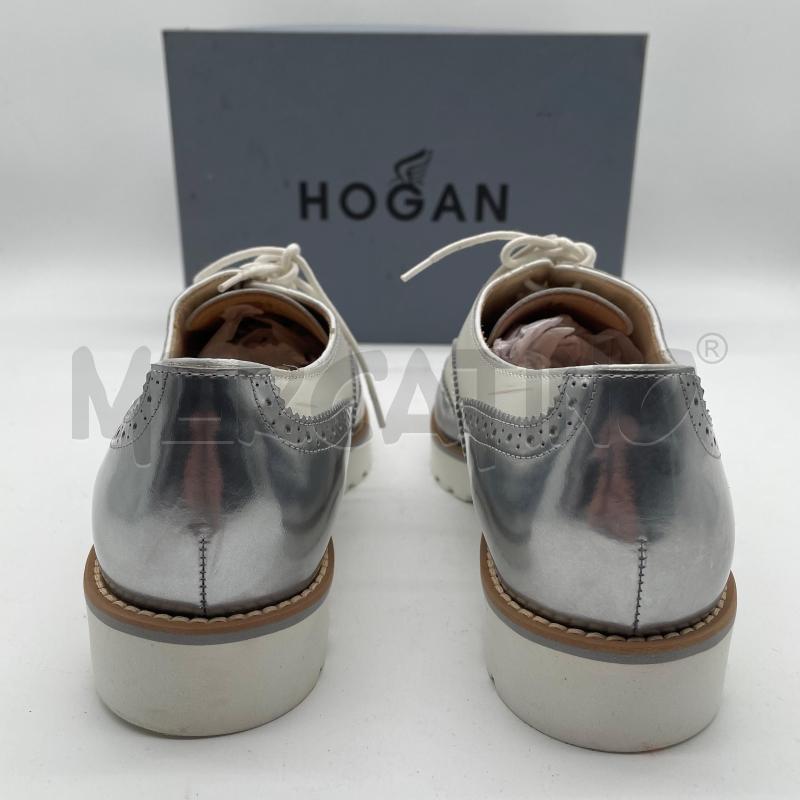 SCARPE DONNA HOGAN OXFORD BIANCO/ARGENTO PELLE | Mercatino dell'Usato Corbetta 4