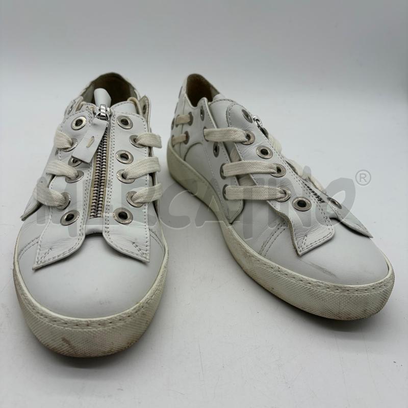SCARPE DONNA N 21 BIANCO PELLE OCCHIELLI ZIP FRONTE | Mercatino dell'Usato Corbetta 1