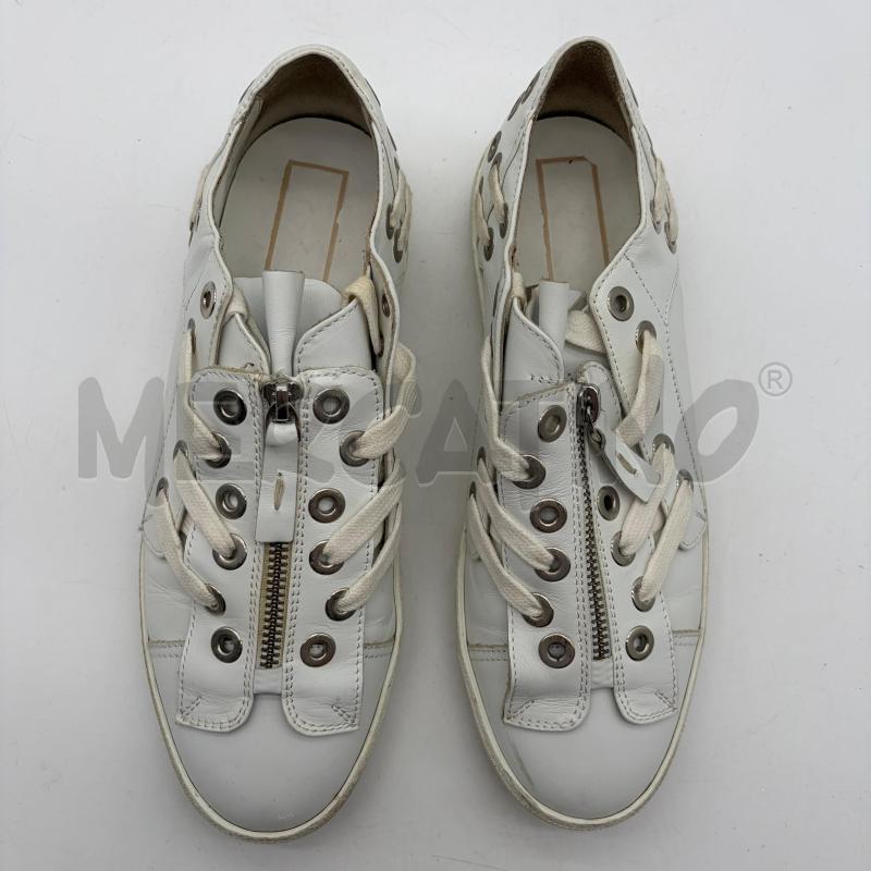 SCARPE DONNA N 21 BIANCO PELLE OCCHIELLI ZIP FRONTE | Mercatino dell'Usato Corbetta 4