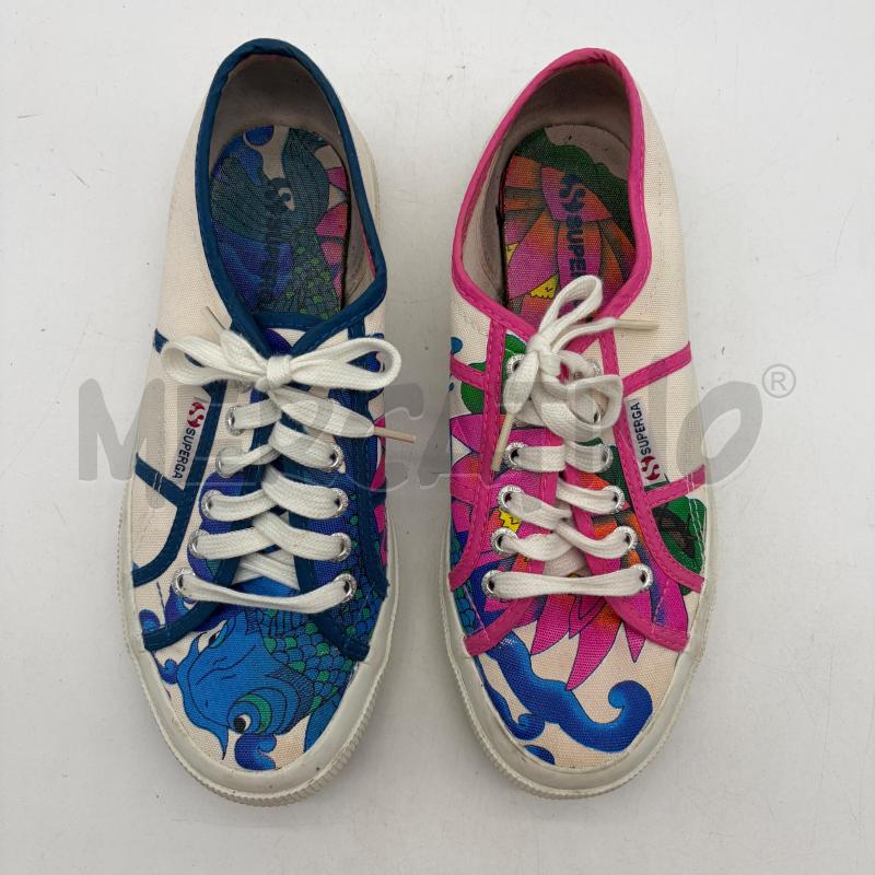 SCARPE DONNA SUPERGA BIANCO B ROSA/BLU CARPA | Mercatino dell'Usato Corbetta 3
